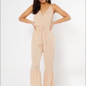 Cream and whit stripe jumpsuit